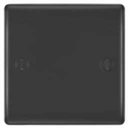 British General Nexus Metal 1-Gang Blanking Plate Matt Black