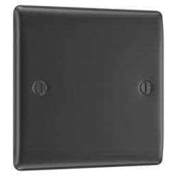 British General Nexus Metal 1-Gang Blanking Plate Matt Black