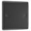 British General Nexus Metal 1-Gang Blanking Plate Matt Black