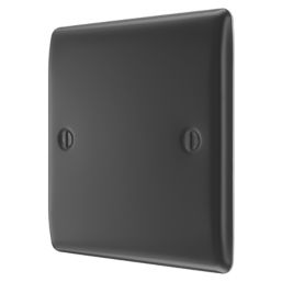 British General Nexus Metal 1-Gang Blanking Plate Matt Black