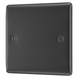 British General Nexus Metal 1-Gang Blanking Plate Matt Black