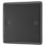 British General Nexus Metal 1-Gang Blanking Plate Matt Black