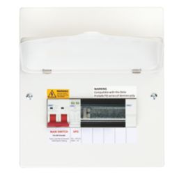 Deta  8-Module 5-Way Part-Populated  Main Switch Consumer Unit with SPD