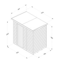 Forest Beckwood 6' x 4' (Nominal) Pent Shiplap Timber Shed with Base