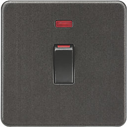 Knightsbridge  45A 1-Gang DP Control Switch Smoked Bronze with LED