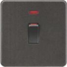Knightsbridge  45A 1-Gang DP Control Switch Smoked Bronze with LED