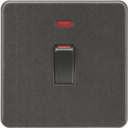 Knightsbridge  45A 1-Gang DP Control Switch Smoked Bronze with LED