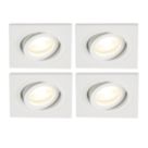 Spa Cali Adjustable Square Downlights Matt White 4 Pack