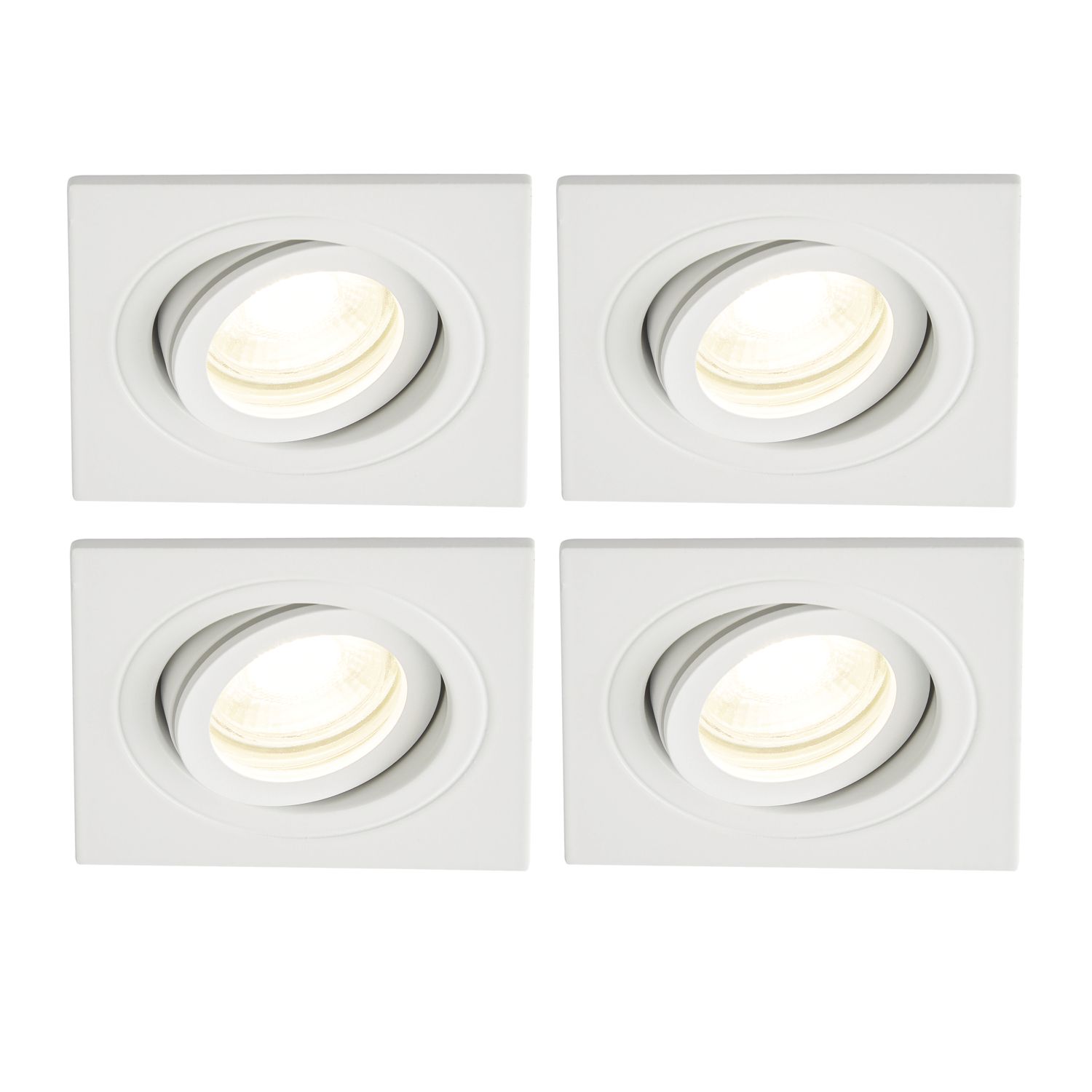 Spa Cali Adjustable Square Downlights Matt White 4 Pack (739VH)
