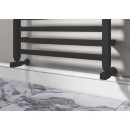 ETAL Swelt 15mm x 1/2" Matt Black Angled Designer Manual Radiator Valve Head & Body  2 Pack