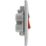 British General Nexus Metal 45A 1-Gang DP Cooker Switch & 13A DP Switched Socket Brushed Steel with LED with Black Inserts