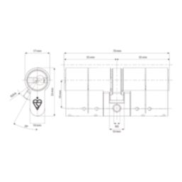 Smith & Locke Fire Rated 1 Star Double Cylinder Lock 35-35 (70mm) Polished Brass