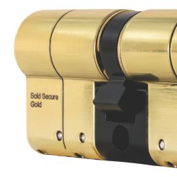 Smith & Locke Fire Rated 1 Star Double Cylinder Lock 35-35 (70mm) Polished Brass
