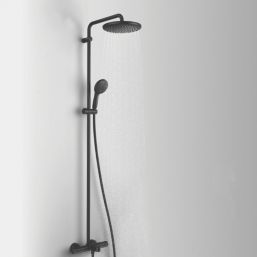 Grohe Vitalio Start 250 HP Rear-Fed Exposed Matt Black Thermostatic Bath/Shower System