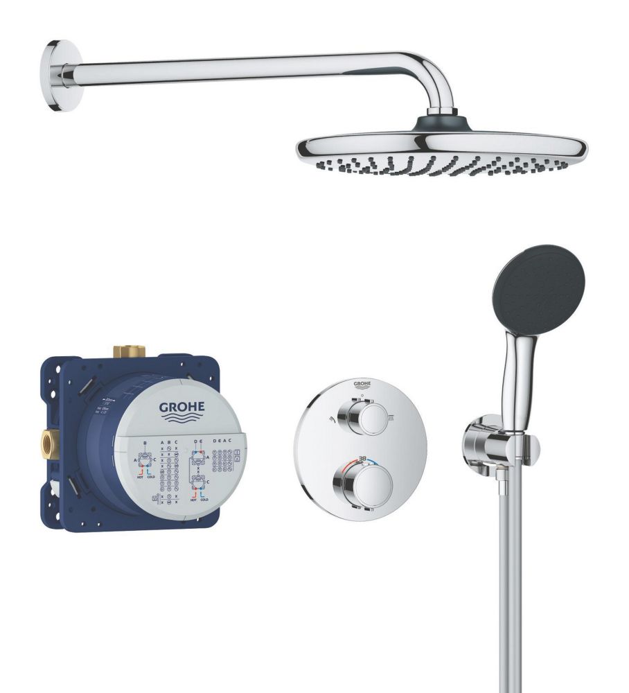 Refurb Grohe Precision 250 Round HP Rear-Fed Concealed Chrome ...