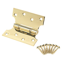 Smith & Locke  Electro Brass Grade 13 Fire Rated Parliament Hinges 102mm x 102mm 2 Pack