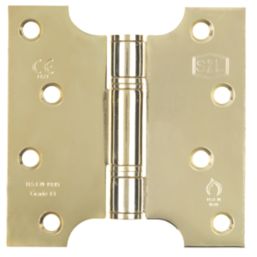 Smith & Locke  Electro Brass Grade 13 Fire Rated Parliament Hinges 102mm x 102mm 2 Pack