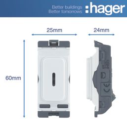 Hager Sollysta WMGKS 20A Grid 2-Pole Key Switch White