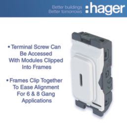 Hager Sollysta WMGKS 20A Grid 2-Pole Key Switch White