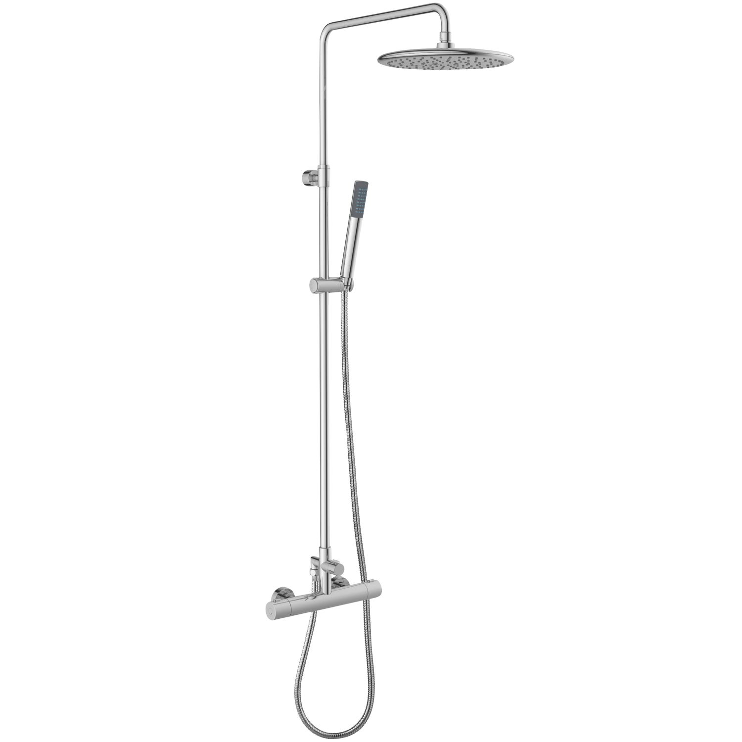 Newlyn Rear-Fed Exposed Chrome Thermostatic Shower With Diverter (740FH)