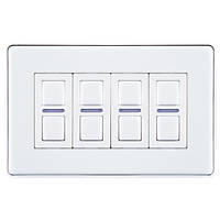 Lightwave  4-Gang 2-Way LED Smart Dimmer Switch White