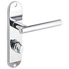 Smith & Locke Asker Fire Rated WC Door Handles Pair Polished Chrome