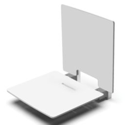 Nymas Wall Mounted Shower Seat with Back Rest White