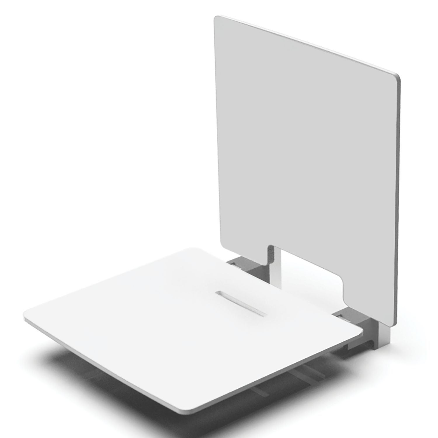 Nymas Wall Mounted Shower Seat with Back Rest White (740JM)
