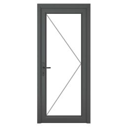 Crystal  Fully Glazed 1-Clear Light Right-Handed Anthracite Grey uPVC Back Door 2090mm x 840mm