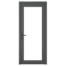 Crystal  Fully Glazed 1-Clear Light Right-Handed Anthracite Grey uPVC Back Door 2090mm x 840mm