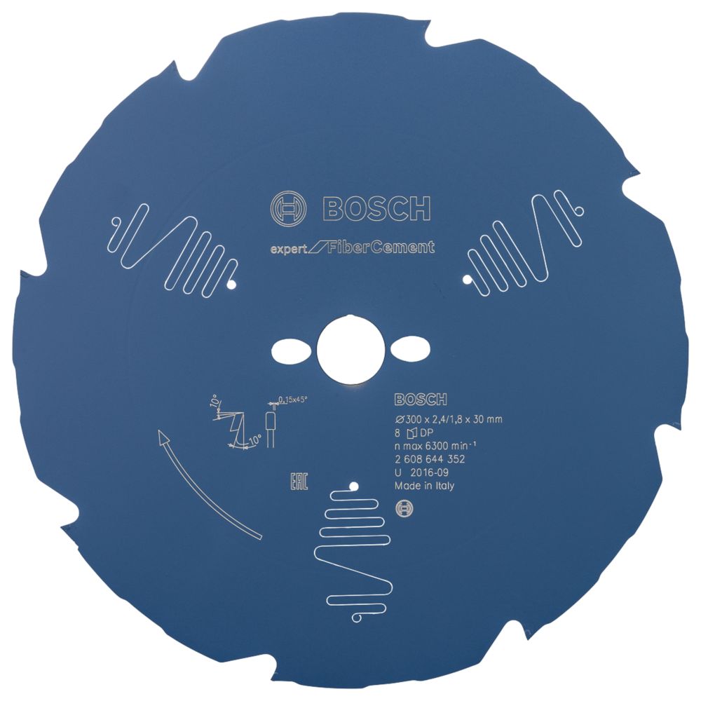 Bosch Expert Fibre Cement Circular Saw Blade 300mm x 30mm 8T Screwfix