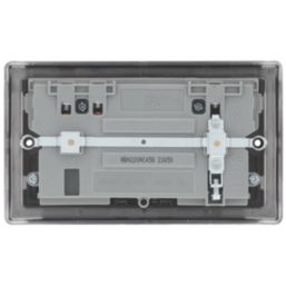 British General Nexus Metal 13A 2-Gang SP Switched Socket + 3A 45W 2-Outlet Type A & C USB Charger Black Nickel with Black Inserts