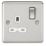 Knightsbridge CL7BCW 13A 1-Gang DP Switched Single Socket Brushed Chrome  with White Inserts