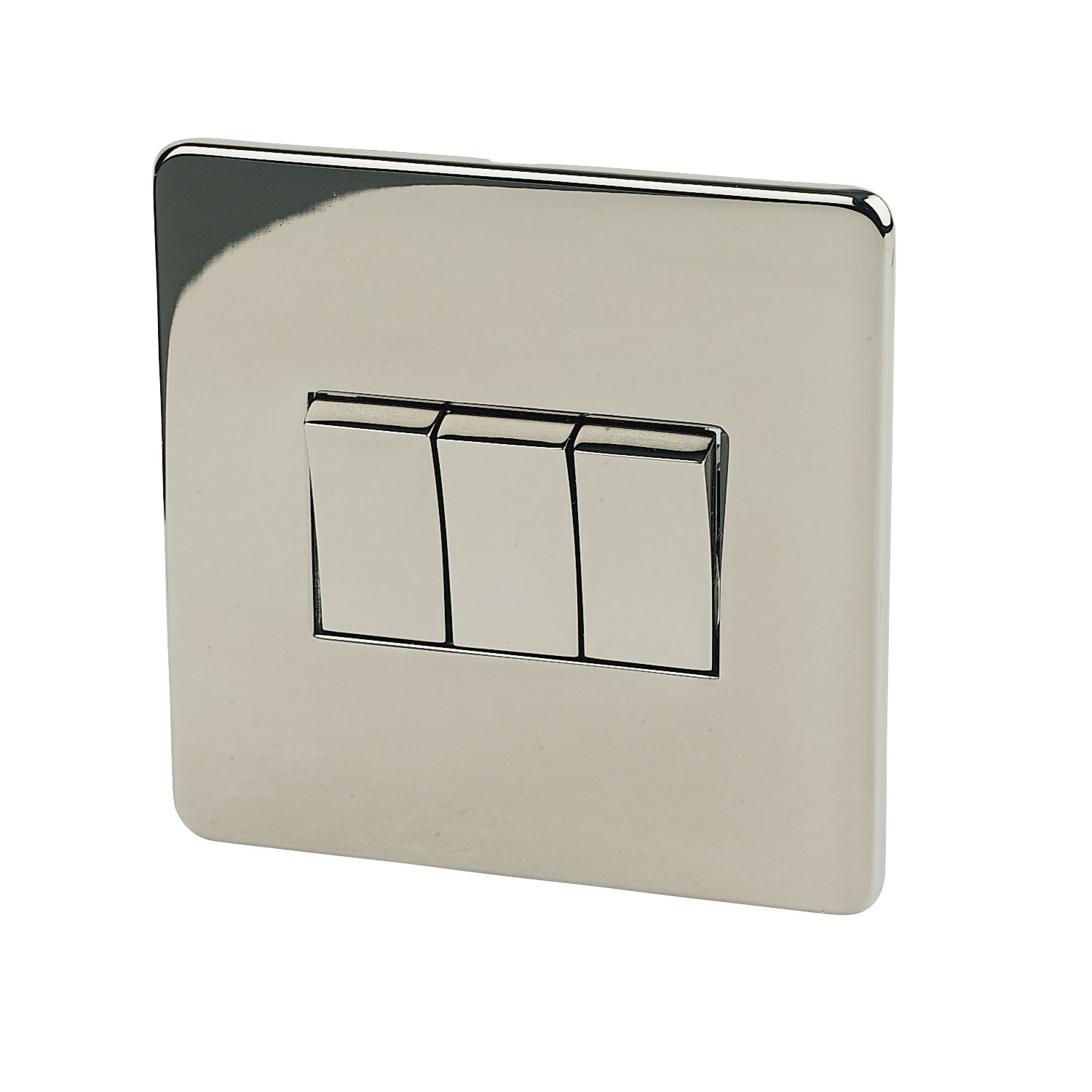 Crabtree Platinum 10AX 3-Gang 2-Way Light Switch Black Nickel (74133)