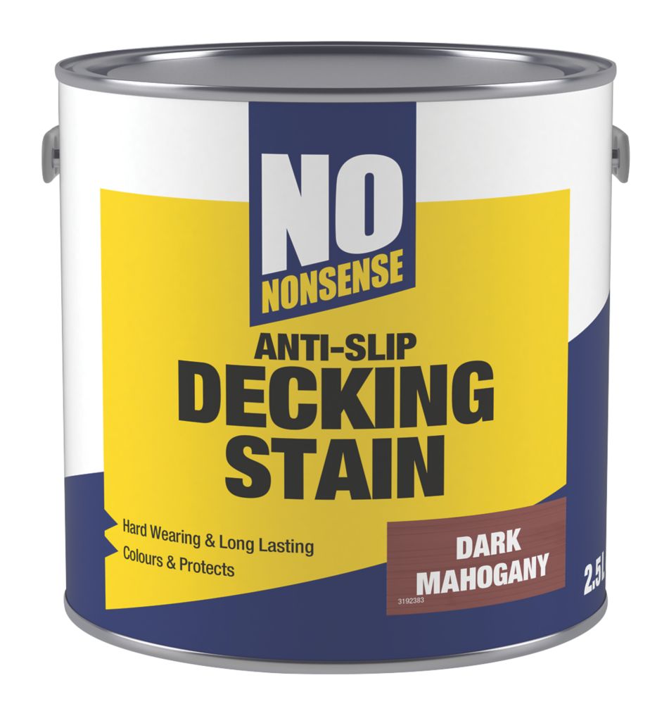 No Nonsense AntiSlip QuickDrying Decking Stain Dark Mahogany 2.5Ltr