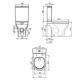 Brixton Soft-Close Close-Coupled Rimless Toilet Dual-Flush 6/4Ltr