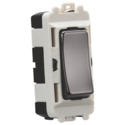 Knightsbridge  20AX Grid DP Control Switch Black Nickel with LED