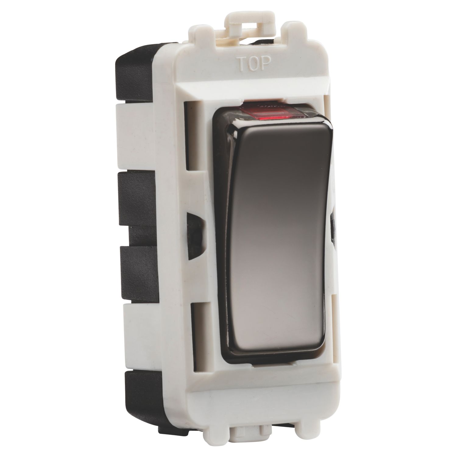 Knightsbridge 20AX Grid DP Control Switch Black Nickel with LED (741CR)