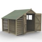 Forest 4Life 6' x 8' (Nominal) Apex Overlap Timber Shed with Lean-To