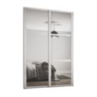 Spacepro Shaker 2-Door Sliding Wardrobe Door Kit Dove Grey Frame Mirror Panel 1489mm x 2260mm