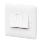 MK Base 10AX 3-Gang 1-Way Light Switch  White