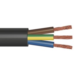 Time 3183Y Black 3-Core 1mm² Flexible Cable 25m Drum
