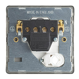 Contactum Lyric 32A 1-Gang DP Control Switch & Flex Outlet Brushed Brass  with White Inserts