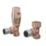 ETAL Danva 15mm x 1/2" Copper Angled Modern Thermostatic Radiator Valve & Lockshield