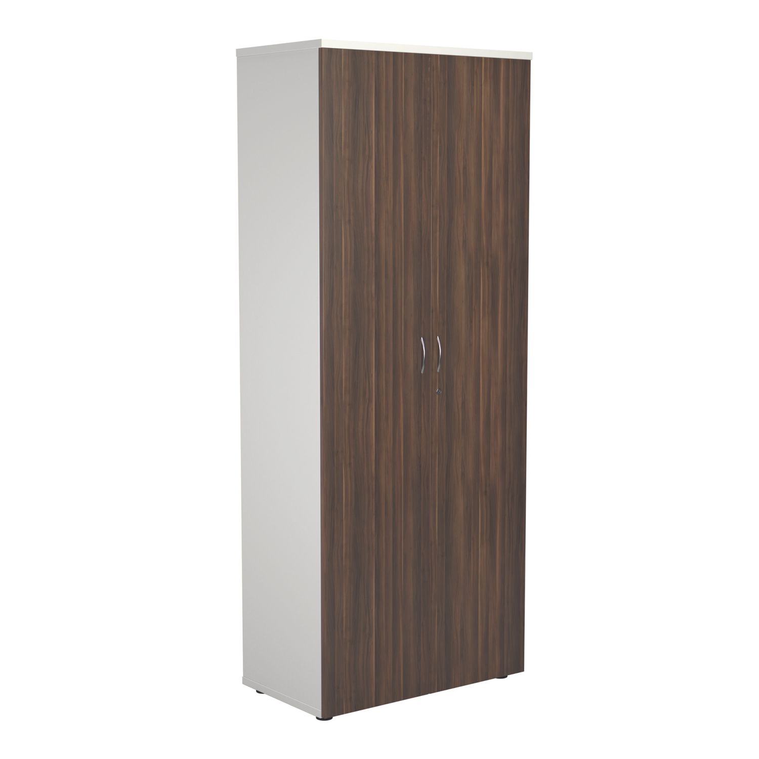 TC Group 4-Shelf Cupboard White/Dark Walnut 800mm x 2000mm (741TT)