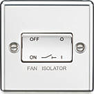 Knightsbridge CL11PC 10AX 1-Gang TP Fan Isolator Switch Polished Chrome