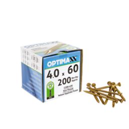 Optimaxx  PZ Countersunk Wood Screws 4 x 60mm 200 Pack