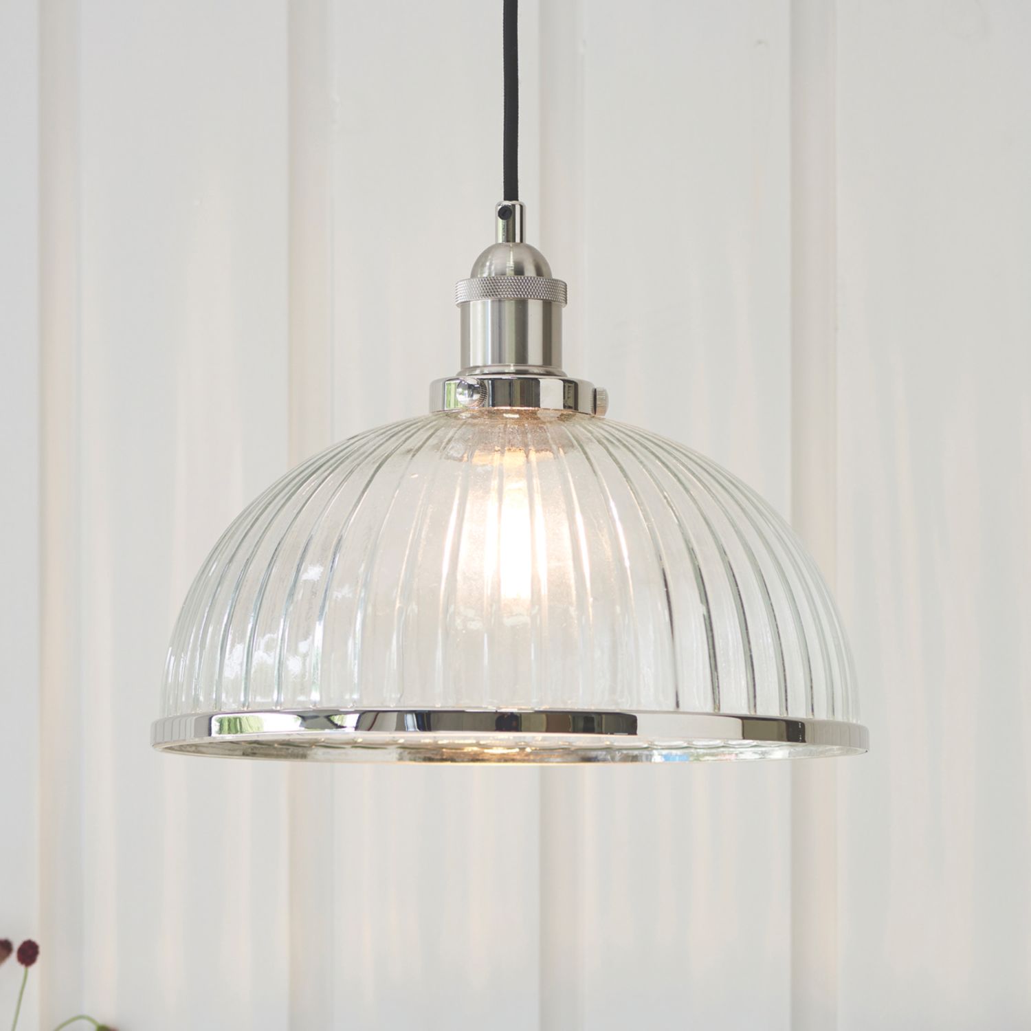 Quay Design Haze Industrial Pendant Bright Nickel (741VG)