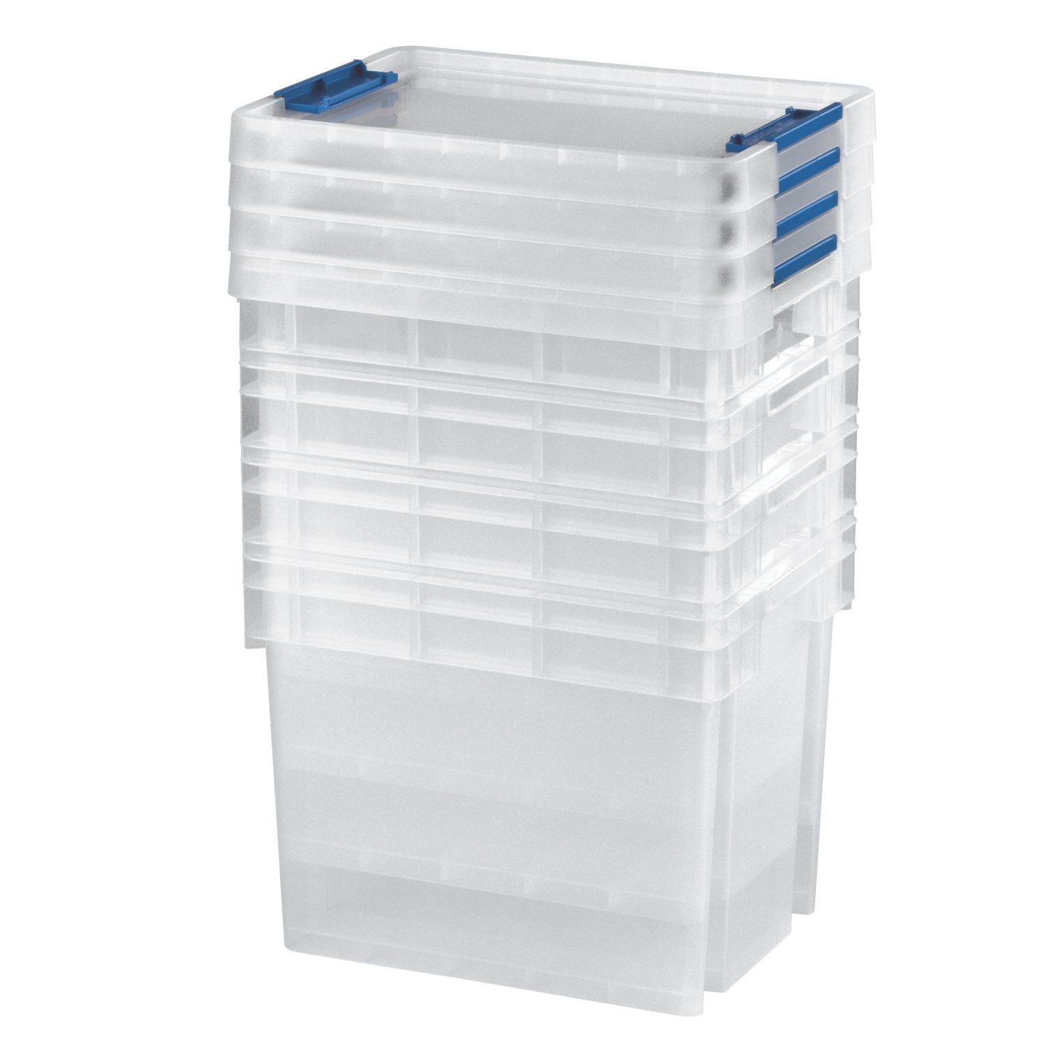 Essentials 24Ltr 283mm x 390mm x 308mm Transparent Storage Box 4 Pack (741XJ)