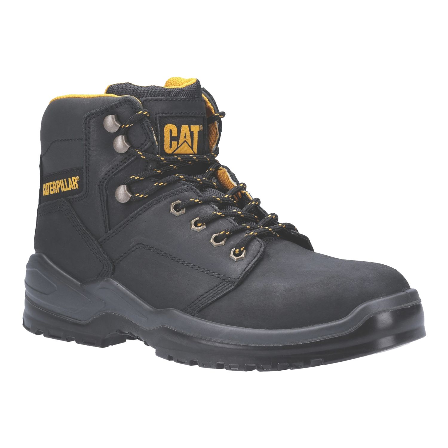 CAT Striver Injected Size 4 Black Water-Resistant Steel Toe Cap Safety Boots (741XP)